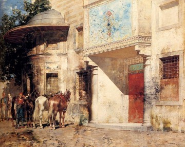 モスクの外 アルベルト・パシーニ Oil Paintings